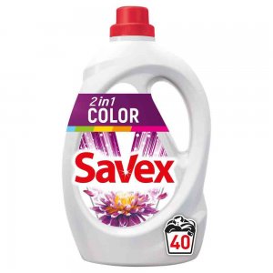 Detergent Lichid Savex 2 in 1 Color, 40 Spalari, 2,2 L Detergent Lichid Savex 2 in 1 Color, 40 Spalari, 2,2 L