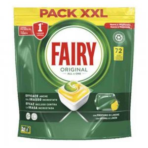 Detergent Tablete pentru Masina de Spalat, Vase Fairy Original Lemon, 72 Capsule