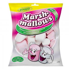 Marshmallow Gumate Woogie Alb si Roz, 200 g