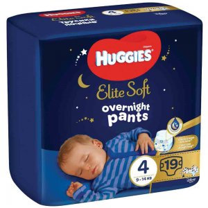 Scutece-Chilotel de Noapte Huggies Elite Soft Pants Overnight, Marimea 4, 9-14 Kg, 19 Buc Scutece-Chilotel de Noapte Huggies Elite Soft Pants Overnight, Marimea 4, 9-14 Kg, 19 Buc
