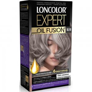Vopsea de Par Permanenta Loncolor Expert Oil Fusion 10.19 Blond Argintiu, 100 ml