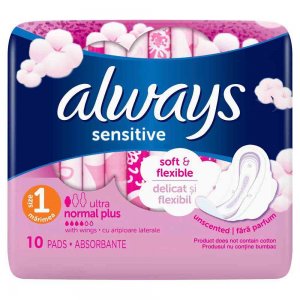 Absorbante Always Ultra Sensitive Normal Plus, Cantitate 10 Buc/Pachet