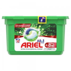 Detergent Capsule de Rufe Ariel All in One Oxi, 10 Spalari, 10 Capsule Detergent Capsule de Rufe Ariel All in One Oxi, 10 Spalari, 10 Capsule