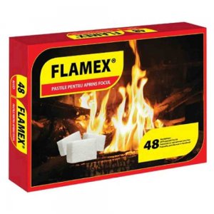 Pastile Albe pentru Aprinderea Focului Flamex, 48 Buc/Pachet Pastile Albe pentru Aprinderea Focului Flamex, 48 Buc/Pachet