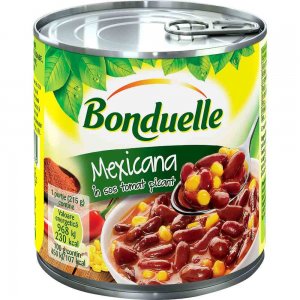 Fasole Rosie Boabe Bonduelle cu Porumb Dulce in Sos Tomat Picant Mexicana, 430 g Fasole Rosie Boabe Bonduelle cu Porumb Dulce in Sos Tomat Picant Mexicana, 430 g