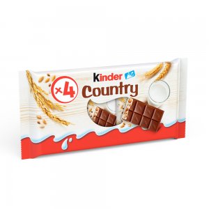 Batoane de Ciocolata Kinder Country cu Lapte si Cereale, 4 Batoane, 94 g Batoane de Ciocolata Kinder Country cu Lapte si Cereale, 4 Batoane, 94 g