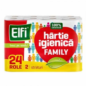 Hartie Igienica Elfi Family 2 Straturi, 24/Bax Role Ambalate Individual
