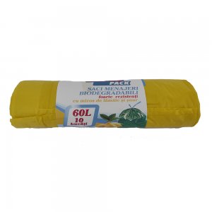 Saci Menajeri Merve, Biodegradabili cu Miros de Lamaie si Snur, 60 L, 10 Buc/Rola Saci Menajeri Merve, Biodegradabili cu Miros de Lamaie si Snur, 60 L, 10 Buc/Rola