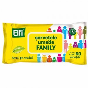 Servetele Umede Elfi Family, 60 Buc