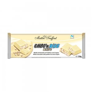 Ciocolata Alba Maitre Truffout cu Lapte si Orez Expandat, Choc N Rice White, 150 g Ciocolata Alba Maitre Truffout cu Lapte si Orez Expandat, Choc N Rice White, 150 g