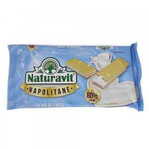 Napolitane cu Crema de Lapte Naturavit, 75 g Napolitane cu Crema de Lapte Naturavit, 75 g