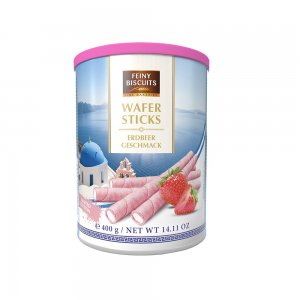 Napolitane Feiny Biscuits Wafer Sticks Rulouri cu Capsuni, 400 g Napolitane Feiny Biscuits Wafer Sticks Rulouri cu Capsuni, 400 g