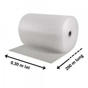 Folie cu Bule Mici, Latime Rola 30 cm, Grosime Folie 60 g/m², Lungime 200 m, Dimensiune Bula 1 cm
