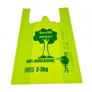Set 250 Pungi Biodegradabile, Rezistenta la Greutate de 2,3 kg(50 Pungi/ Set x 5 Set), Dimensiuni 24x40 cm, Culoare Verde Deschis