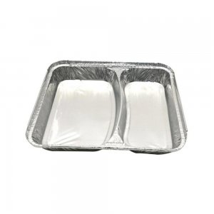 Forma de Copt, Material Aluminiu, Dimensiuni 22.3x16.5x3 cm, 2 Compartimente, Model S-680, 100 Buc/Set Forma de Copt, Material Aluminiu, Dimensiuni 22.3x16.5x3 cm, 2 Compartimente, Model S-680, 100 Buc/Set