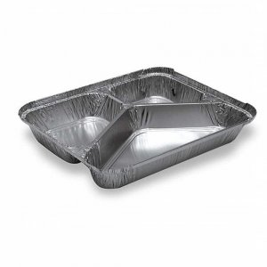 Forma de Copt, Material Aluminiu, Dimensiuni 21x16x3 cm, 3 Compartimente, Model S-681, 100 Buc/Set Forma de Copt, Material Aluminiu, Dimensiuni 21x16x3 cm, 3 Compartimente, Model S-681, 100 Buc/Set