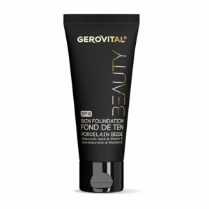 Fond de Ten Gerovital Beauty cu Acid Hialuronic si Vitamina E, SPF10, Porcelain Beige, 30 ml