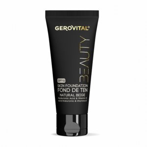 Fond de Ten Gerovital Beauty cu Acid Hialuronic si Vitamina E, SPF10, Natural Beige, 30 ml