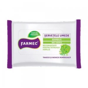 Servetele Umede Farmec Bambus, 15 Buc/Pachet Servetele Umede Farmec Bambus, 15 Buc/Pachet