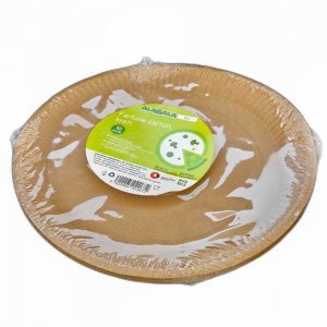 Set 10 Buc, Farfurie Alabala din Carton Bio, Culoare Kraft