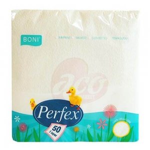Servetele Perfex Albe, Dimensiune 33x33 cm, 1 Strat, 50 Foi/Pachet