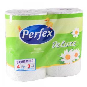 Hartie Igienica Perfex Deluxe cu Parfum de Musetel, 3 Straturi, 4 Role/Bax Hartie Igienica Perfex Deluxe cu Parfum de Musetel, 3 Straturi, 4 Role/Bax