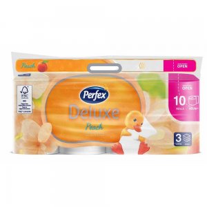 Hartie Igienica Perfex Deluxe cu Parfum de Piersica, 3 Straturi, 10 Role/Bax Hartie Igienica Perfex Deluxe cu Parfum de Piersica, 3 Straturi, 10 Role/Bax
