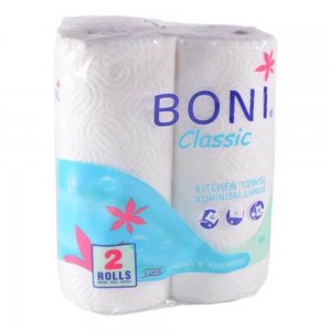 Prosoape de Hartie Perfex de Bucatarie Boni Classic, 2 Straturi, 2 Role/Set