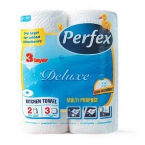 Prosoape de Hartie Perfex Deluxe de Bucatarie Boni, 3 Straturi, 2 Role/Set Prosoape de Hartie Perfex Deluxe de Bucatarie Boni, 3 Straturi, 2 Role/Set