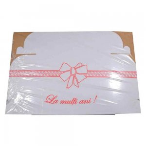 Cutie pentru Tort, Dimensiune 35x45 cm, Culoare Alb cu Imprimeu, 25 Buc/Set Cutie pentru Tort, Dimensiune 35x45 cm, Culoare Alb cu Imprimeu, 25 Buc/Set