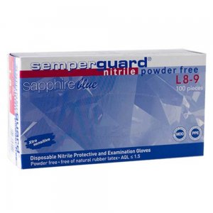 Manusi de Protectie Nitril, Semperguard Nitrilsapphire, Marimea L, 100 Buc/Cut