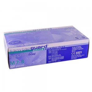 Manusi de Protectie Nitril, Semperguard Nitrilsapphire, Marimea M, 200 Buc/Cut