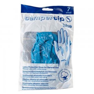 Manusi Reutilizabile din Latex Sempertip, Culoare Albastru, Marimea S