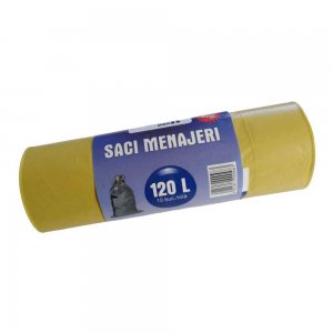 Saci Menajeri LDPE Galbeni, 120 L, 10 Buc/Rola
