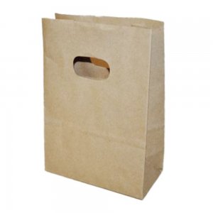 Set 100 de Sacose Natur cu Maner Decupat, 140x70x210 mm, Hartie Kraft Natur 70 g Set 100 de Sacose Natur cu Maner Decupat, 140x70x210 mm, Hartie Kraft Natur 70 g