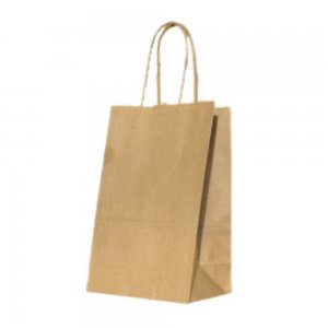 Set 100 de Sacose Natur cu Maner Rasucit, 140x80x210 mm, Hartie Hartie Kraft Natur 90 g Set 100 de Sacose Natur cu Maner Rasucit, 140x80x210 mm, Hartie Hartie Kraft Natur 90 g