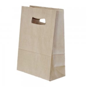 Set 100 de Sacose Natur cu Maner Decupat, 180x90x250 mm, Hartie Kraft Natur 70 g Set 100 de Sacose Natur cu Maner Decupat, 180x90x250 mm, Hartie Kraft Natur 70 g