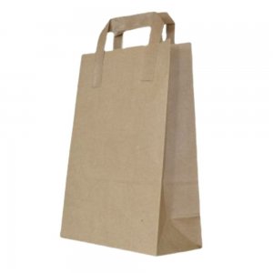 Set 100 de Sacose Natur cu Maner din Banda, 180x90x250 mm, Hartie Kraft Natur 70 g Set 100 de Sacose Natur cu Maner din Banda, 180x90x250 mm, Hartie Kraft Natur 70 g