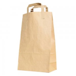 Set 100 de Sacose Natur cu Maner din Banda, 220x110x360 mm, Hartie Kraft Natur 70 g Set 100 de Sacose Natur cu Maner din Banda, 220x110x360 mm, Hartie Kraft Natur 70 g