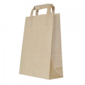 Set 100 de Sacose Natur cu Maner din Banda, 220x110x240 mm, Hartie Kraft Natur 70 g Set 100 de Sacose Natur cu Maner din Banda, 220x110x240 mm, Hartie Kraft Natur 70 g