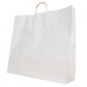 Set 50 de Sacose Natur cu Maner Rasucit, 540x140x490 mm, Hartie Kraft Natur 100 g