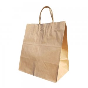 Set 50 de Sacose Natur cu Maner Rasucit, 260x170x280 mm, Hartie Kraft Natur 80 g Set 50 de Sacose Natur cu Maner Rasucit, 260x170x280 mm, Hartie Kraft Natur 80 g