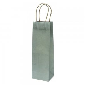 Set 100 de Sacose din Hartie pentru Sticle, Model Argintiu, 14x8x39 cm, Hartie Kraft Alba 90 g/m², Maner Sfoara Set 100 de Sacose din Hartie pentru Sticle, Model Argintiu, 14x8x39 cm, Hartie Kraft Alba 90 g/m², Maner Sfoara