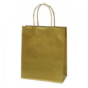 Set 100 de Sacose din Hartie Model Auriu, 26x12x35 cm, Hartie Kraft Alba 90 g/m², Maner Sfoara