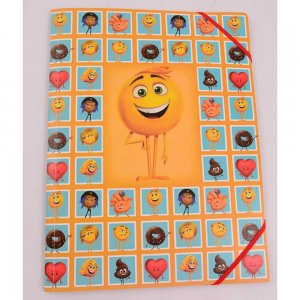 Mapa din Plastic cu Elastic A4 pentru Baieti, Model Emoji, Culoare Multicolor