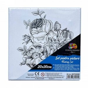 Panza pentru Pictura Predesenata pe Sasiu, Model Floare 2, School Friendly Sf Art, Dimensiune 200x200 mm