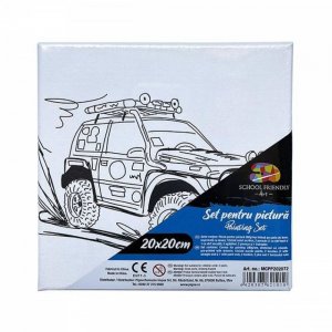 Panza pentru Pictura Predesenata pe Sasiu, Model 4x4, School Friendly Sf Art, Dimensiune 200x200 mm