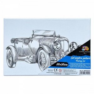 Panza pentru Pictura Predesenata pe Sasiu, Model Masina, School Friendly Sf Art, Dimensiune 200x300 mm