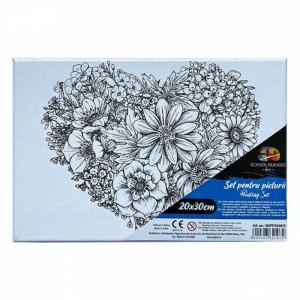 Panza pentru Pictura Predesenata pe Sasiu, Model Flori, School Friendly Sf Art, Dimensiune 200x300 mm