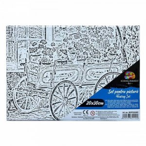 Panza pentru Pictura Predesenata pe Sasiu, Model Flori 2, School Friendly Sf Art, Dimensiune 200x300 mm